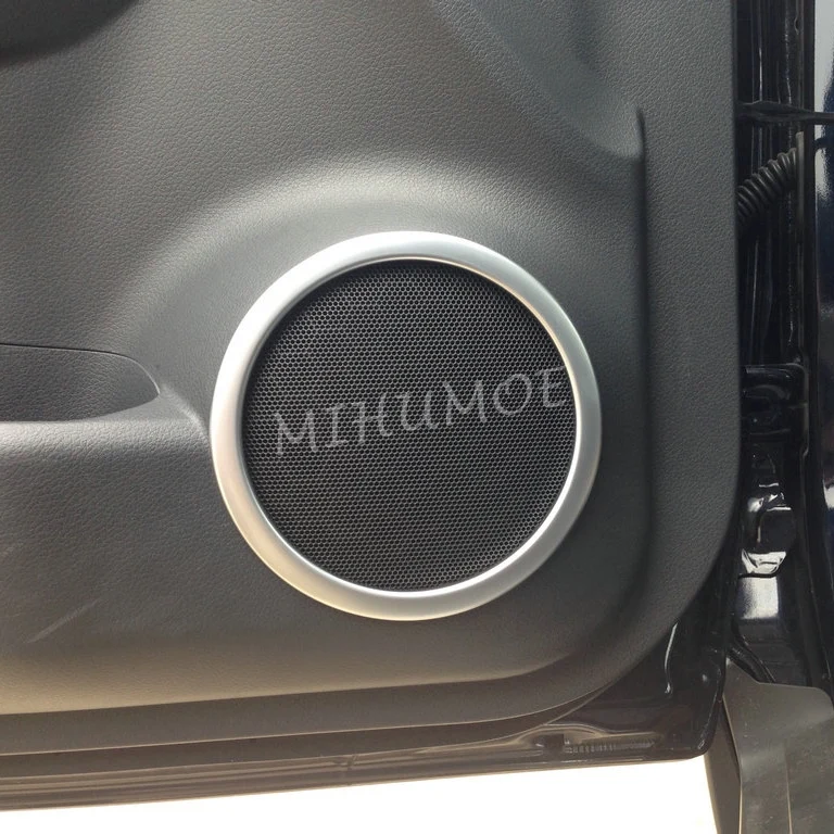 

4x Matte Chrome Interior Door Speaker Cover Surrounds Ring For Nissan Rogue X-Trail T32 2014-2021