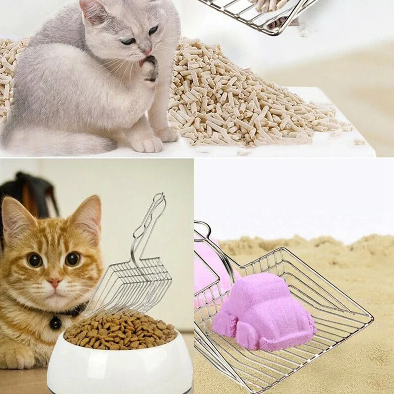 

Cat Litter Scoop Stainless Steel Metal Pooper Scoopers Pets Litter Sand Shovel Pet Shit Artifact Dogs Shovel Pet Cleanning Tool