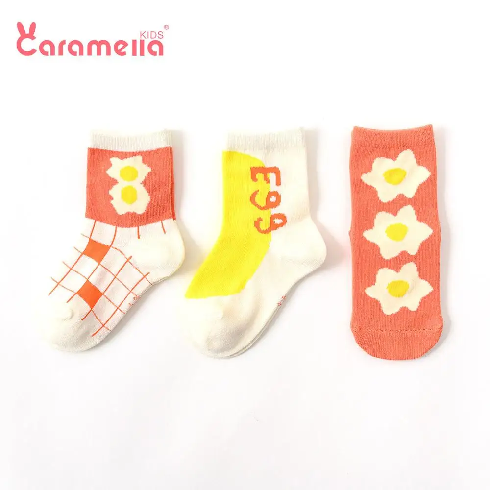 

Caramella Funny Poached Egg Baby Socks Novelty Happy Infant Kids Cotton Sports Short Socks Spring Summer Baby Girls Boy Hosiery