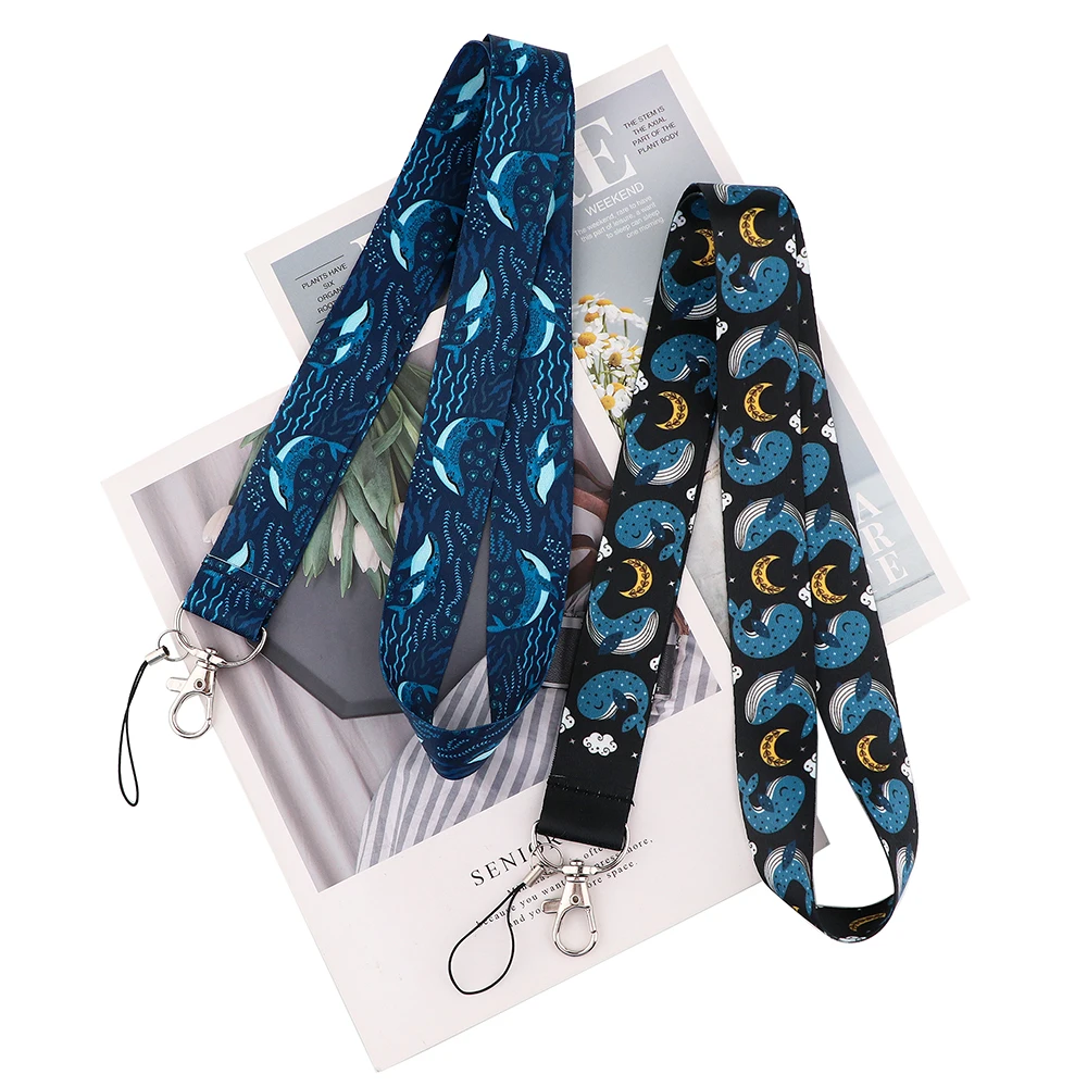 

Flyingbee Whale Unisex Fashion Painting Art Key Chain Lanyard Neck Strap For Phone Keys ID Card Creative Accessories X2229
