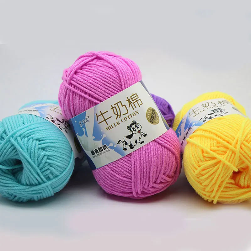 

5-ply DIY Sweater Worsted Cotton Thread Eco-Dyed Crude Yarn Colorful Hand Knitting Comfortable Needlework Fashion Cotton Thread