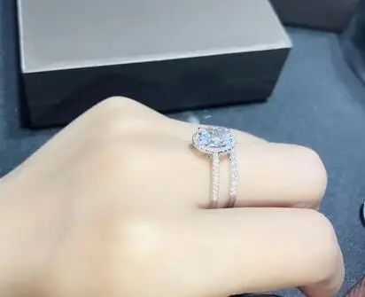 

SRS001 2carat Ring sets Oval NSCD simulation gem ring sets