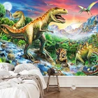 Водостойкие Настенные обои на заказ, расписанные вручную динозавры, масляная живопись, 3D фотообои для детской комнаты, спальни