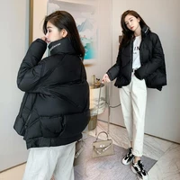 slim down jacket woman winter coat winter temperament korean womens long sleeve stand collar loose womens bread jacket