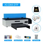Принтер A3 DTF DX5 печатающая головка 8 ColorsT-Shirt печатная машина с программным обеспечением RIP + чернила DTF + порошок + ПЭТ пленка для прямой передачи