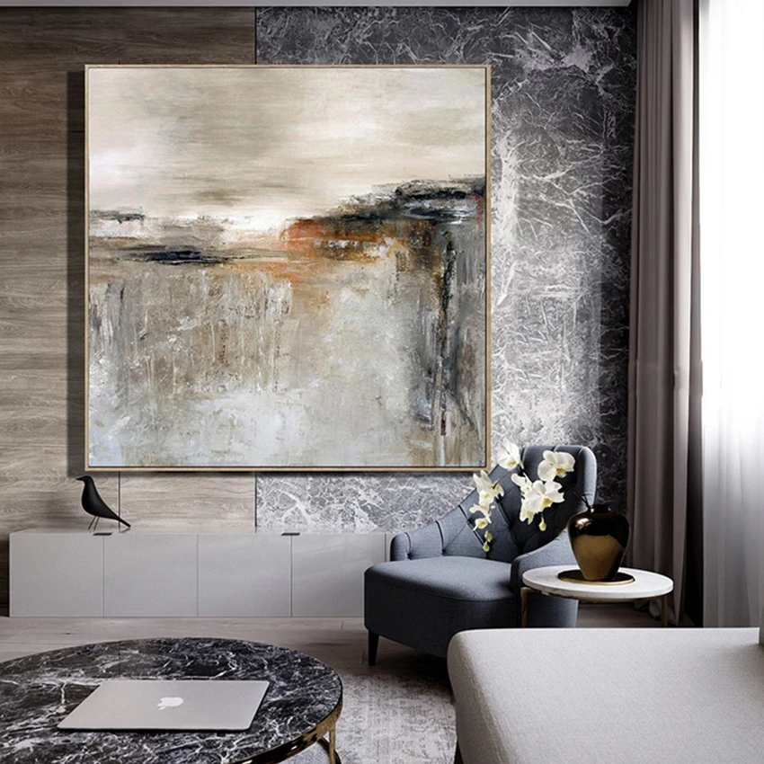 

Abstract gold foil wall posters for Christmas decoration Hand painted oil painting on canvas hanging pictures for living room