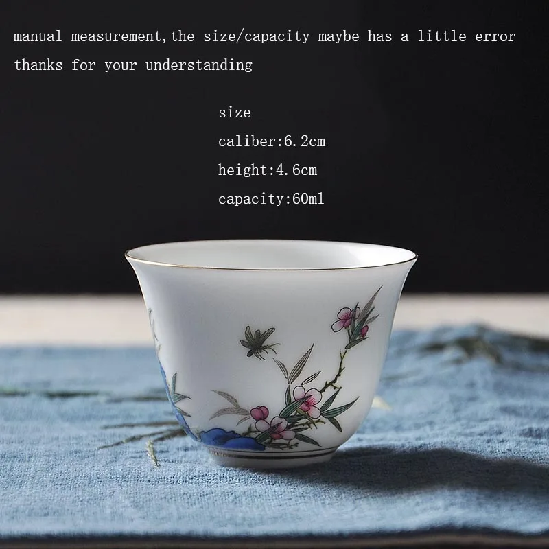 2 шт./лот 60 мл чайные чашки из керамического фарфора с красочной росписью офисные