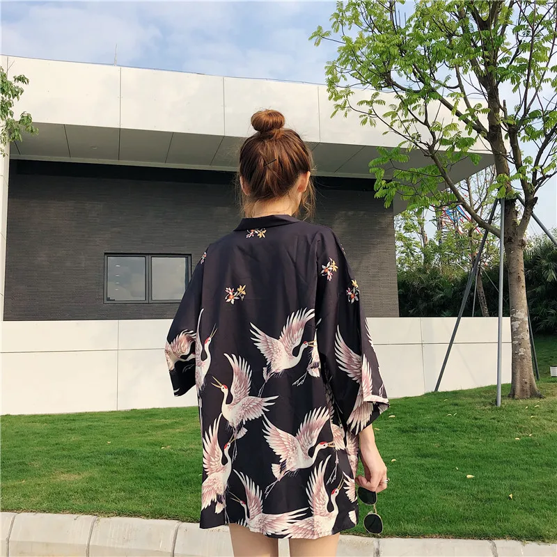 

Kimono Women Traditional Japanese Yukata Printing Cardigan Female Beach Kimonos Cosplay Blouse Japan Haori Geisha Shirt DCC045