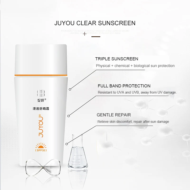 Солнцезащитный крем для лица JUYOU(Zhanyan) защита от УФ лучей SPF35 освежающее молоко