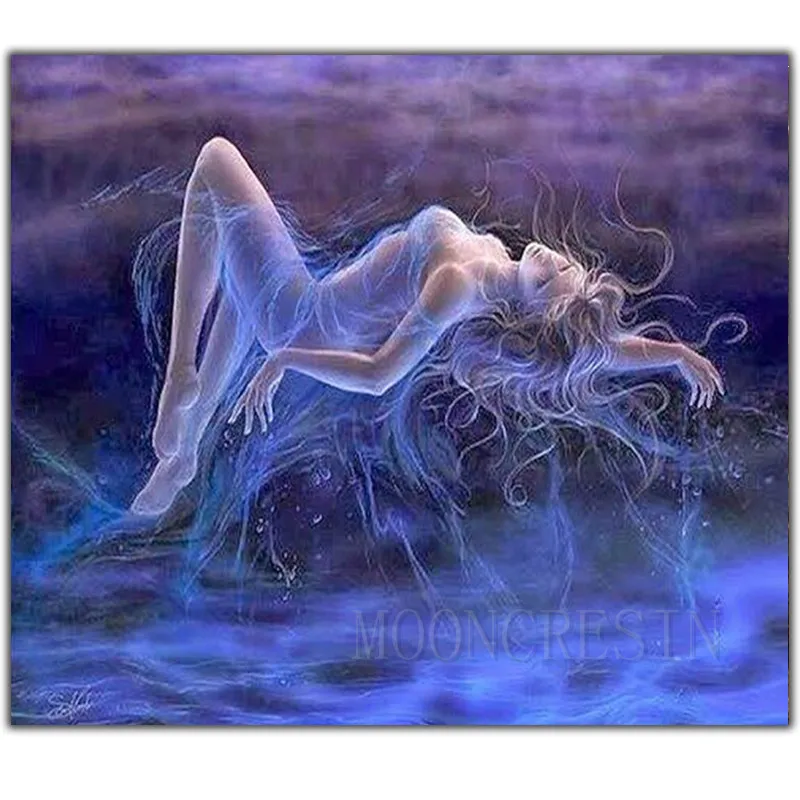 

Diy Diamond Painting Cross Stitch Woman Floating In The Air Needlework Diamond Embroidery Full Round Mosaic Decoration Resin Kit