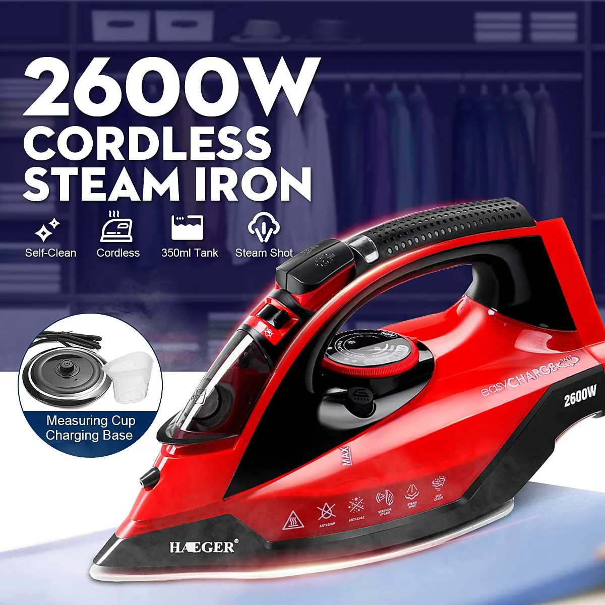 

2600W Portable Mini Electric Garment Steamer 5 Gear Steam Iron For Clothing Ironing Machine Adjustable Ceramic Soleplate Iron