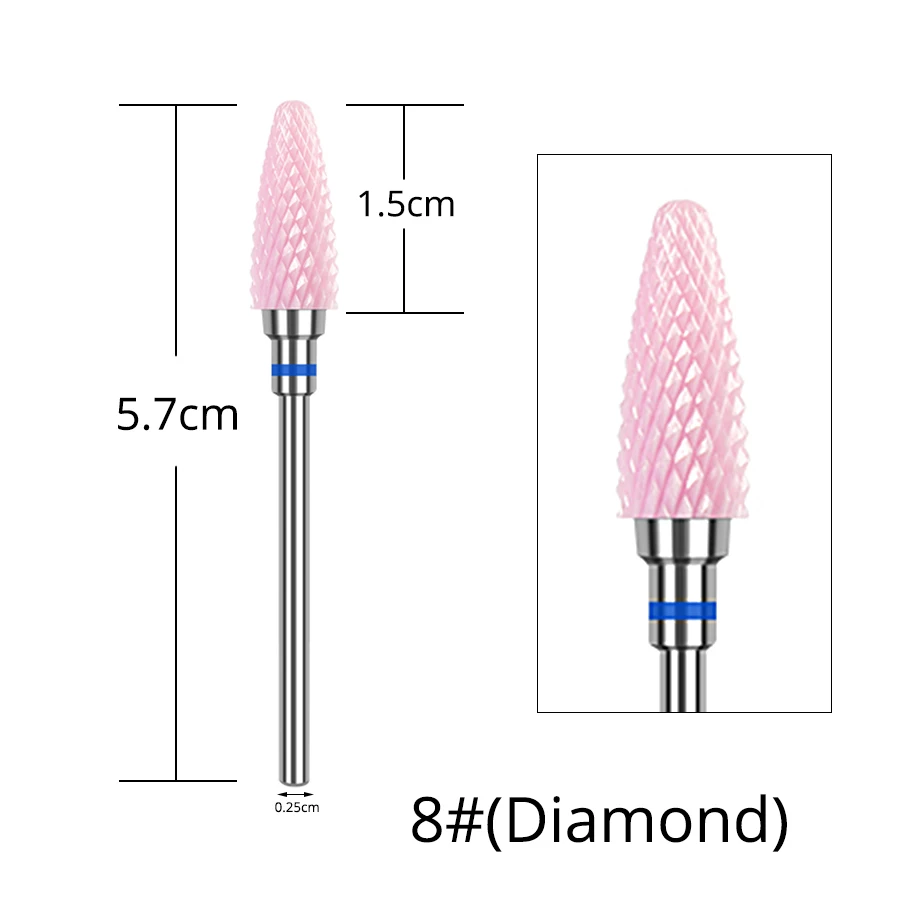 Alileader Nail Draill For Electric Drill Ceramic Drill Nail For Nail Art Instrument Safe Cutter For Cutter Manicure - Цвет: 8