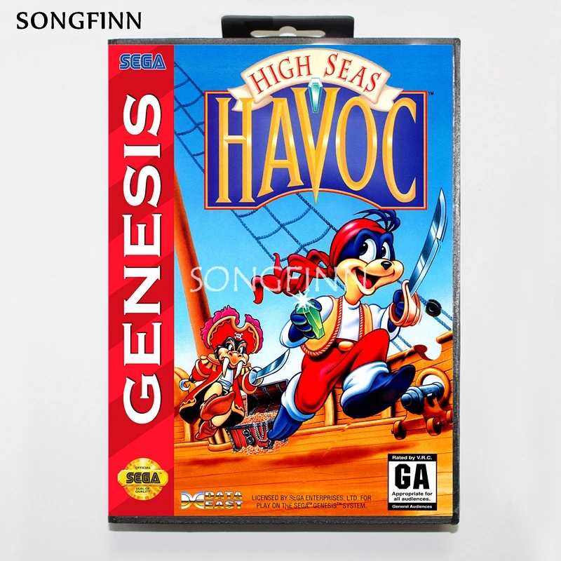 

Карта памяти MD 16 бит с коробкой для Sega Mega Drive для Genesis Megadrive-Havoc в открытом море