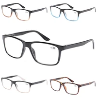 turezing 4 pack reading glasses spring hinged men women rectangular frame eyeglasses hd prescription eyewear 1 02 05 06 0