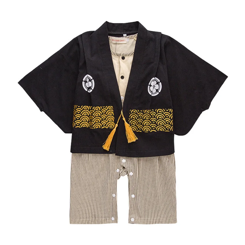 

Newborn Baby Girls Japanese Style Kimono Pajamas Full Sleeve Infant Boys Yukata with Bow Tie Loose Haori Harajuku Clothing Set