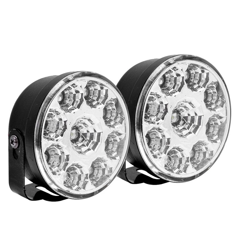 2 шт. 9LED DRL Круглый автомобильный противотуманный фонарь для вождения дневные