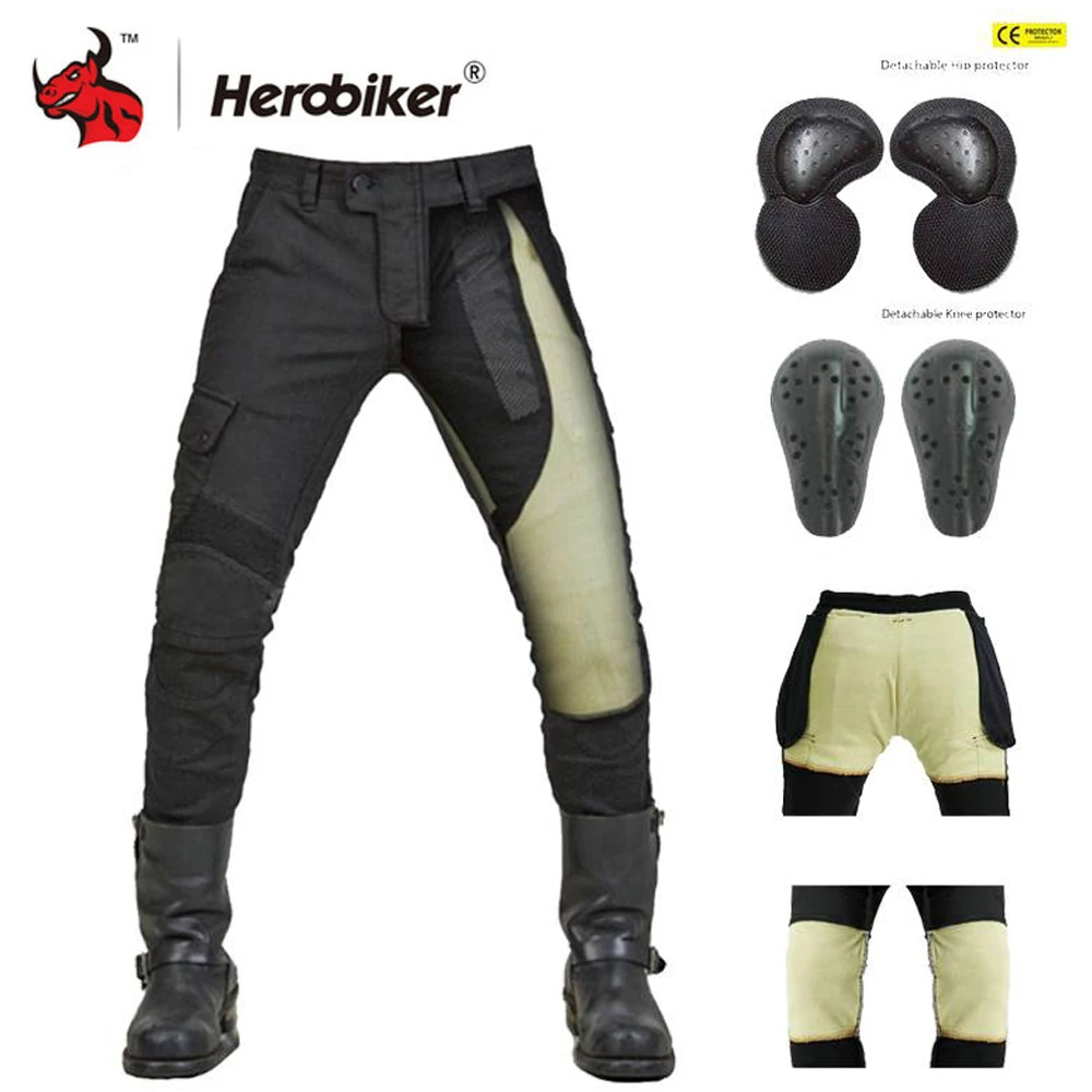 

HEROBIKER Motorcycle Pants Men Motocross Pantalon Motorbike Trousers Moto Racing Jeans Pants Biker Touring Riding Cargo Pants