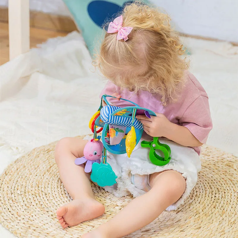 Вращающаяся кровать для новорожденных с колокольчиком Детская плюшевая коляска