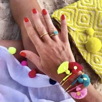 charms bohemian style bracelet for women handmade rainbow devil eye tassel fashion summer jewelry go to beach