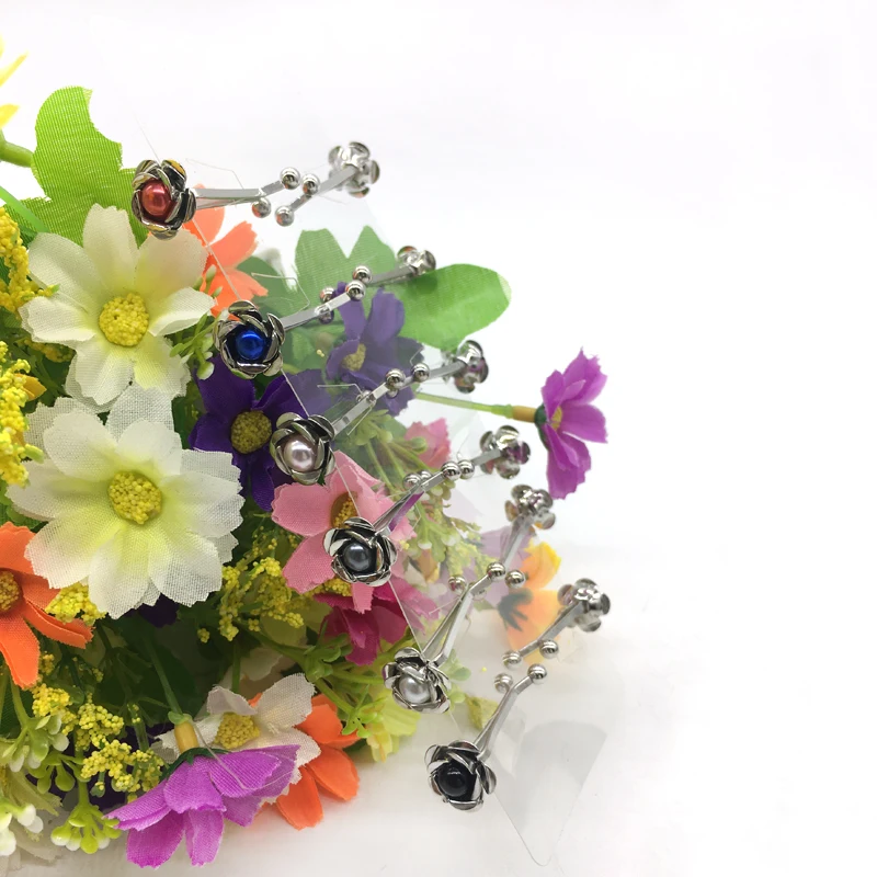 12 шт заколки для мусульманского платка модные жемчужные цветы хиджаб шарф