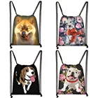 Симпатичная сумка на шнурке для йоркширского терьера, Сиба-ину, Бигля, бульдога, женская модная сумка для хранения, дорожные сумки для щенков