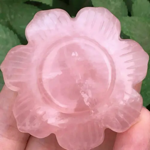 Натуральный розовый кварц ручная резьба лотос хрустальная скульптура ремесла