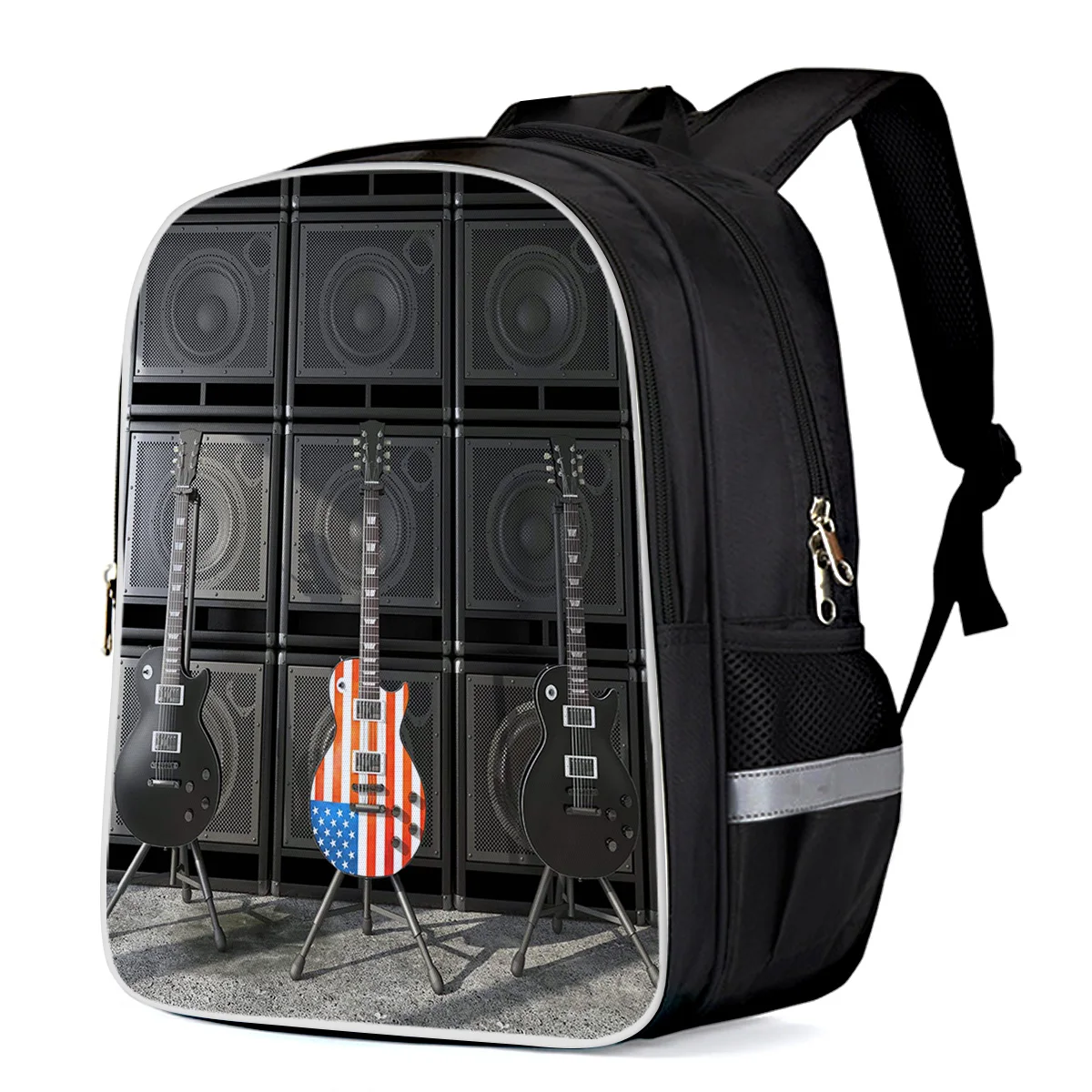 Музыкальный инструмент гитара американский флаг рюкзаки школьная сумка Детская
