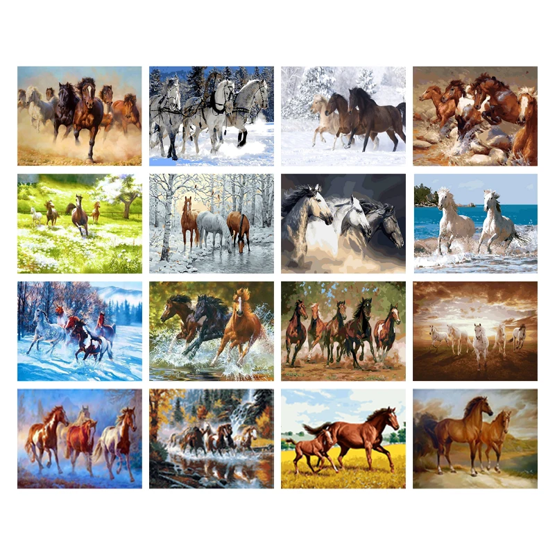 

Алмазная живопись, животные, лошади, бегущие, полностью квадратные/круглые, алмазная 5D Вышивка «сделай сам», домашний декор Стразы, новинка ...