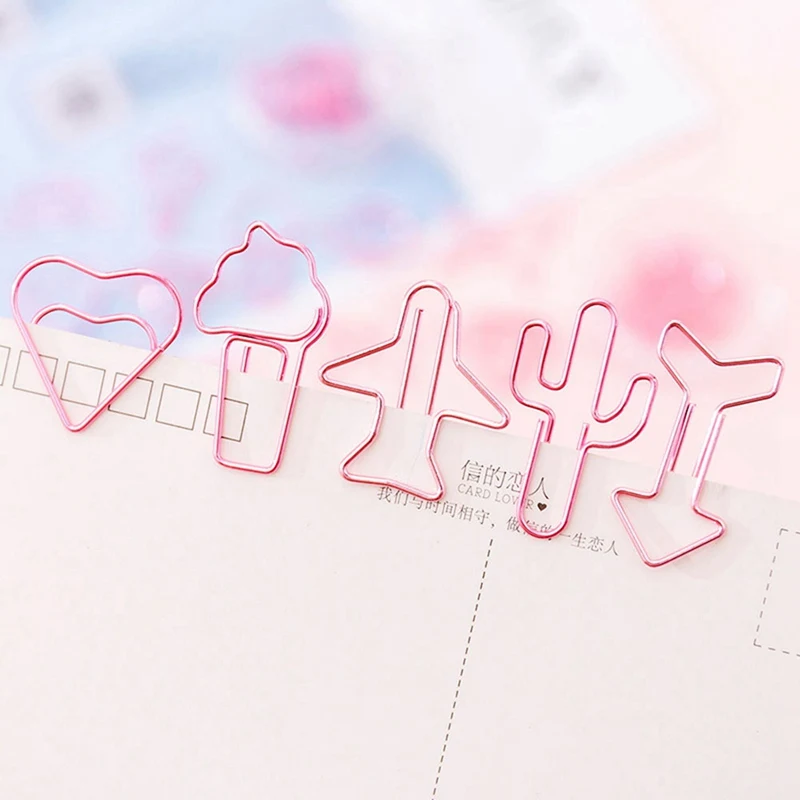8 шт./компл. мультфильм форма Мини бумажные зажимы Kawaii Канцелярские прозрачные связывающие зажимы фотографии билетов заметки письмо Скрепка