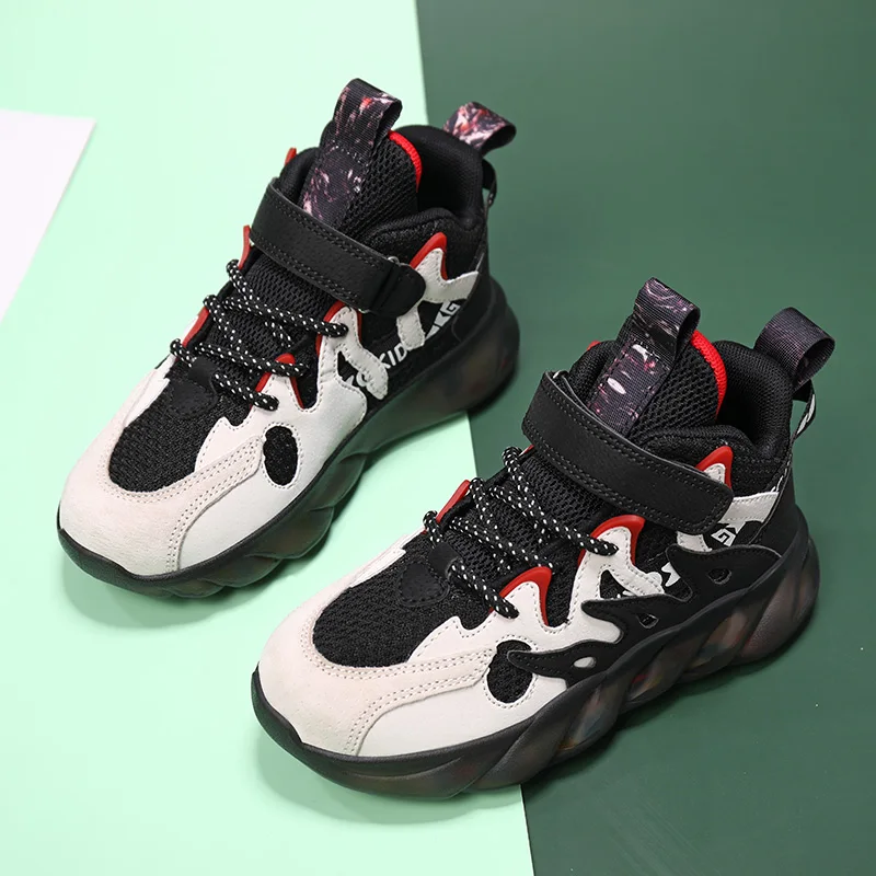 

High Quality Kids Running Shoes Boys Sports Casual Shoes Breathable Outdoor Jogging Shoes Children Shoes Light Basketball Shoes