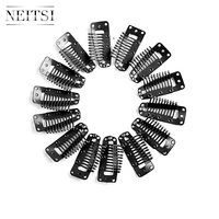 neitsi i shape clips stainless steel hair snap clips for feather clip in hair extensions wigs weft 3 2cm 50pcspack brown color