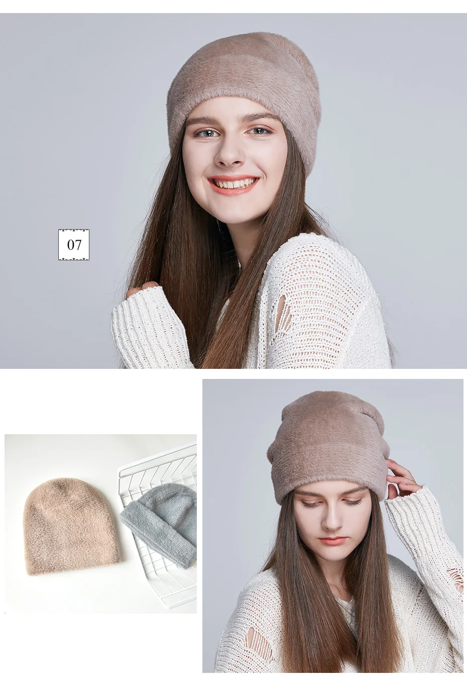 ENJOYFUR, женские шапки для зимы, имитация шерсти, толстые шапки для женщин, одноцветные, новые брендовые шапки с черепами