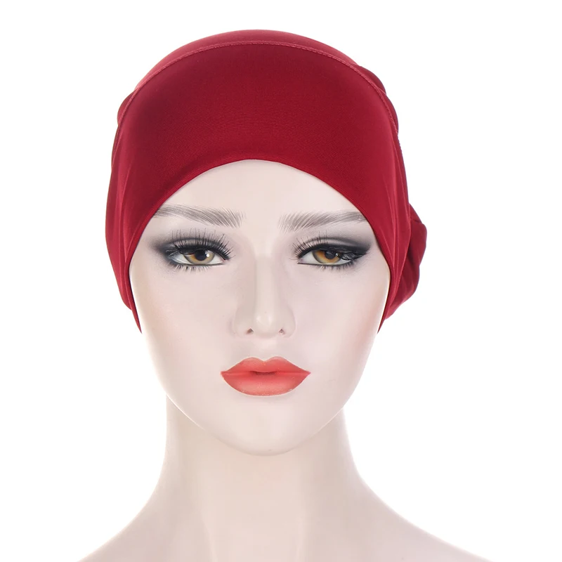 

Women Elegant Cap Turban Soft Square Scarf Headband Decoration Flower High Elasticity Pullover Caps Straps Scarf Hat Popular