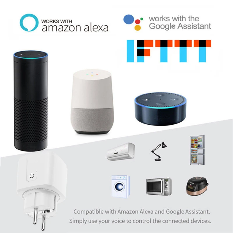 

Умная розетка Tuya с Wi-Fi, 16 А, работает с Alexa Google Home