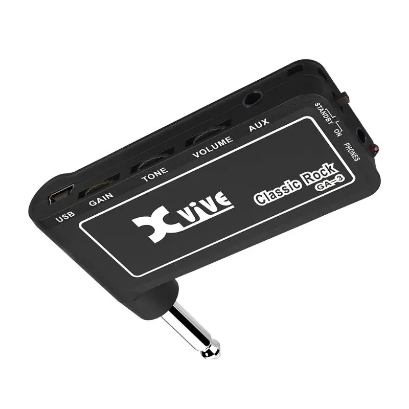 

1pc Guitar Plug Mini Portable Recharge Elec Headphone Amp Amplifier Acoustic/ Rock/ Metal