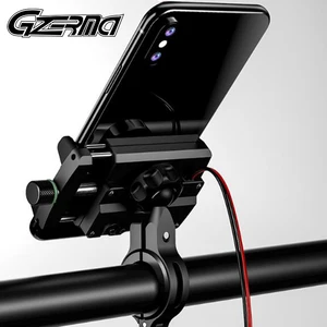 gzerma universal aluminum bicycle motorcycle phone holder with usb charger handlebar mobile phone holder motorbike moto motor free global shipping