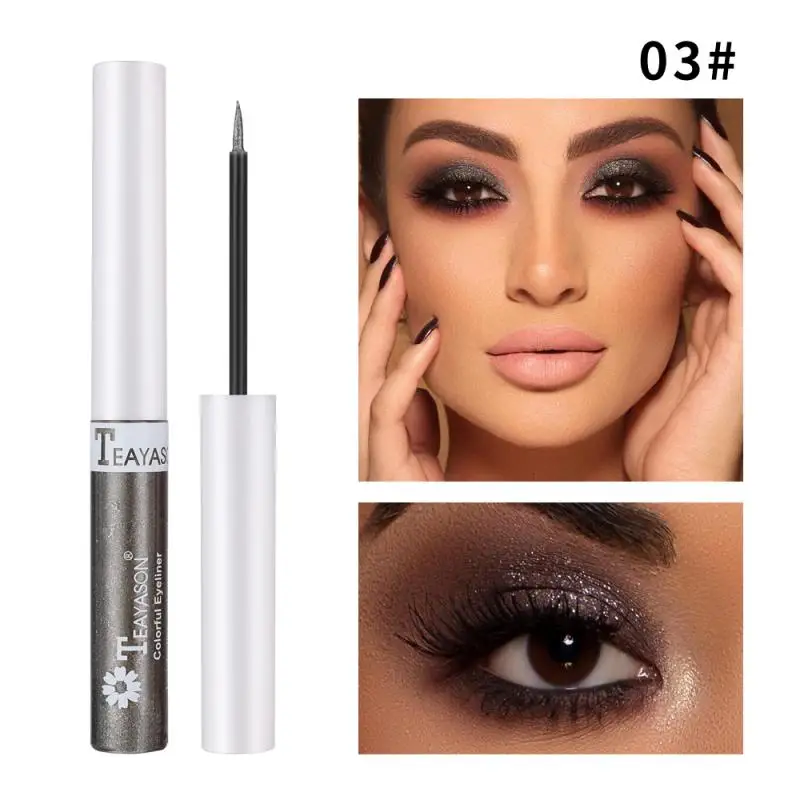 Алмазные тени для век телесный Металл блестящая подводка глаз с нижним блеск