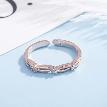 

The New Han Feng Sweet Simple Open Ring Fashion Joker Micro Diamond Ring Party R2054