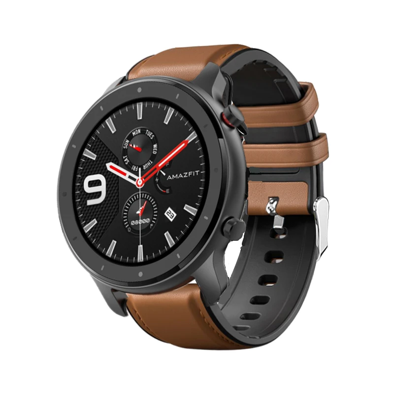 Ремешок FIFATA 22 мм для смарт-часов Xiaomi Huami Amazfit gtr 47 мм кожаный+ силиконовый браслет для часов Polar Vantage M