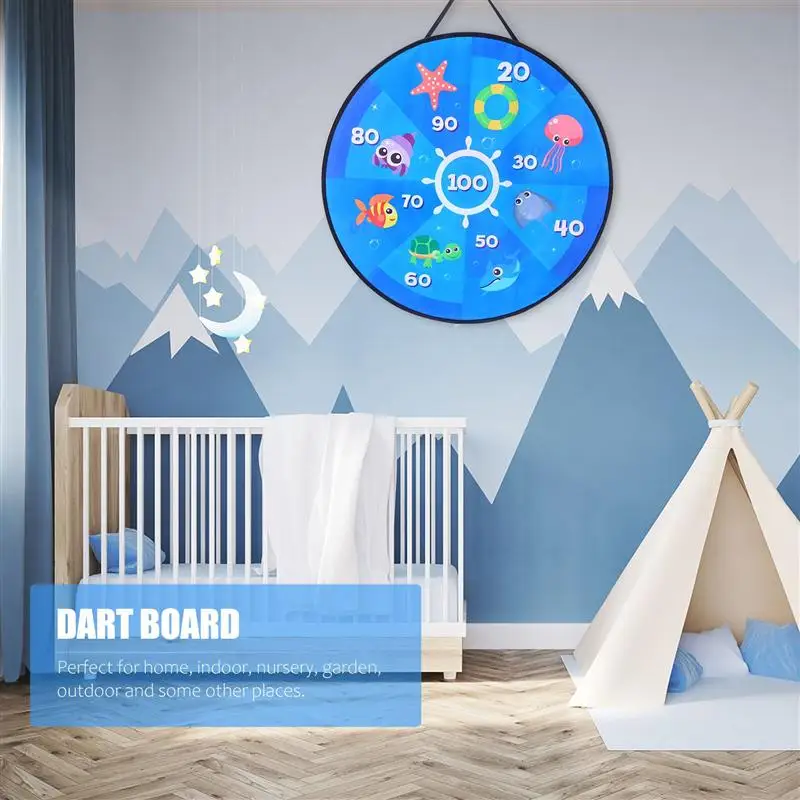 

1 Set of Children Foldable Double-side Target Goo Ball Dart Board for Kids Playing