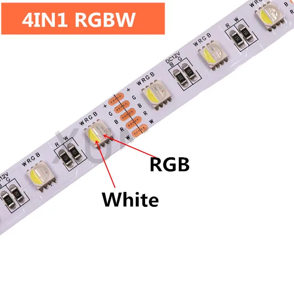 4IN1 RGBW 5050 RGB Светодиодная лента 60 Светодиодный s/m RGBW RGBWW RGB CCT белый теплый белый светодиодный свет водонепроницаемый 12 В светодиодный свет для дома - Испускаемый цвет: 4IN1 RGBW