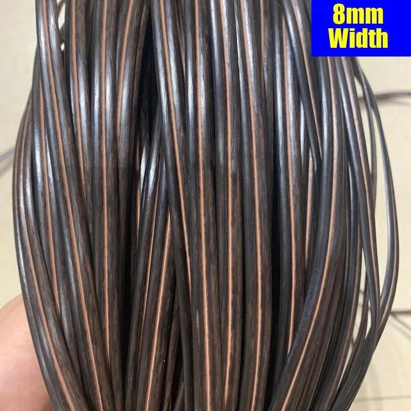 

8mm 500g Light Relief Black Gradient Flat Synthetic Rattan Material Roll Handmade Knit Repair Furniture Chair Table Basket Decor