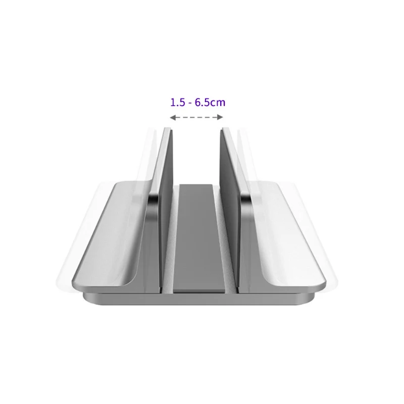 Металлическая Вертикальная Регулируемая подставка для ноутбука с двумя слотами