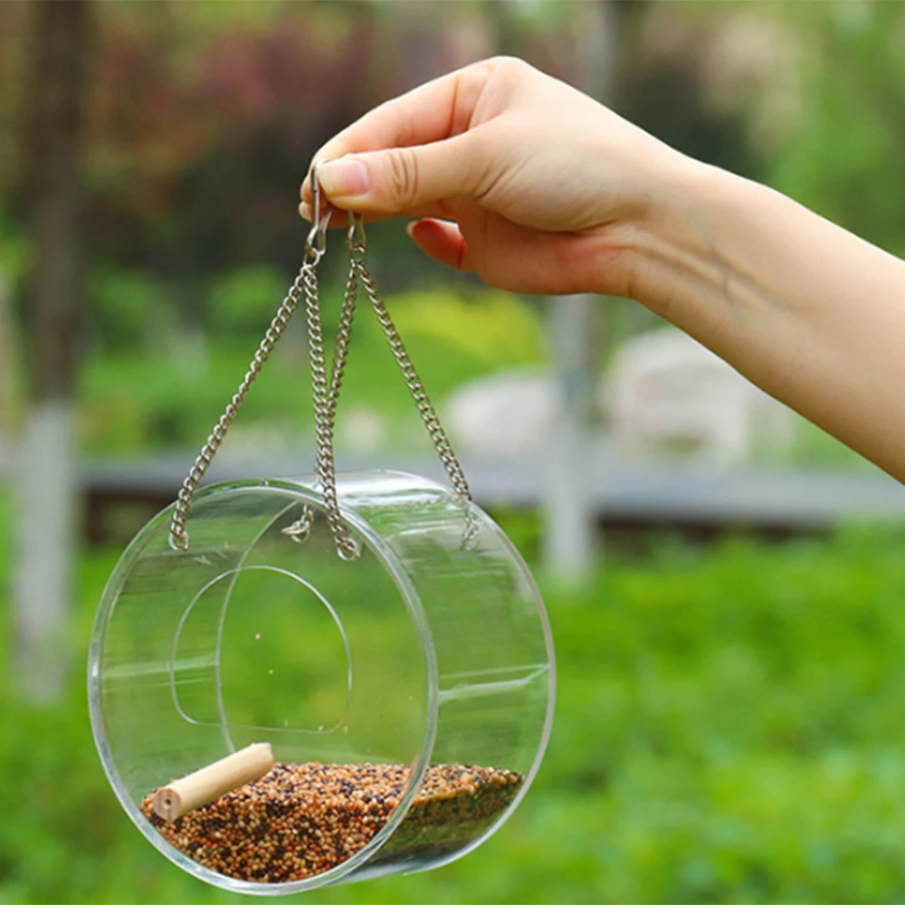 Акриловая кормушка для птиц клетка домашних дом против разбрызгивания попугаев
