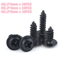 black carbon steel m1 23mm 4mm 5mm cross pan round head self tapping screw with washer