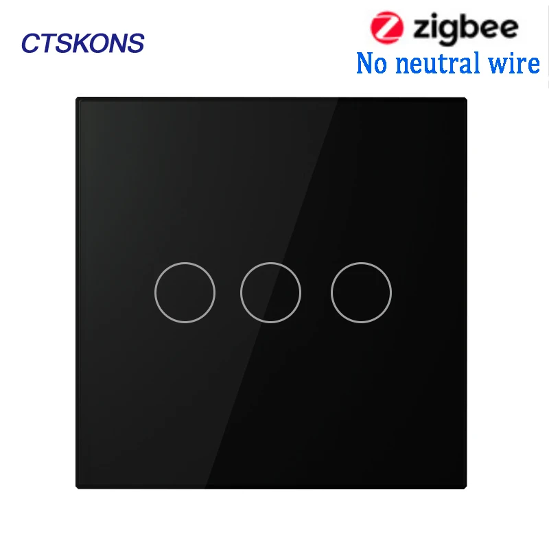 

Zigbee smart touch switch No neutral wire Support Alexa Google voice tuya App RF433 remote control 110V220V Sensor Light switch