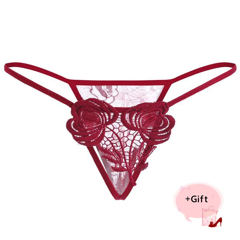 Женские сексуальные трусики эротические прозрачные с вышивкой стринги нижнее