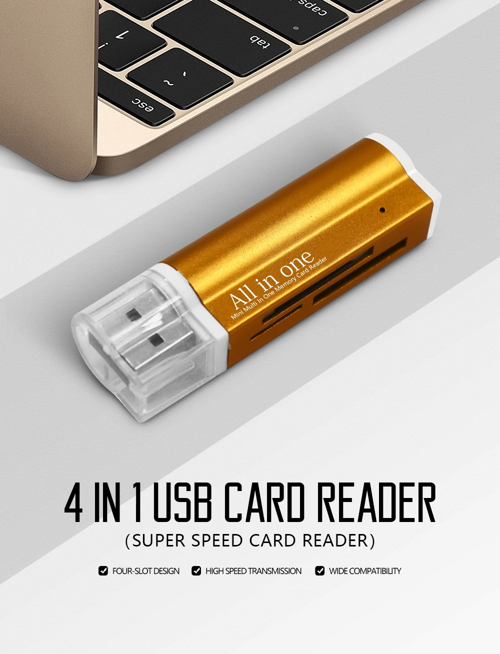 4 в 1 Micro USB 2,0 кард-ридер usb адаптер для Micro SD карты TF M2 MMC MS PRO DUO кардридер