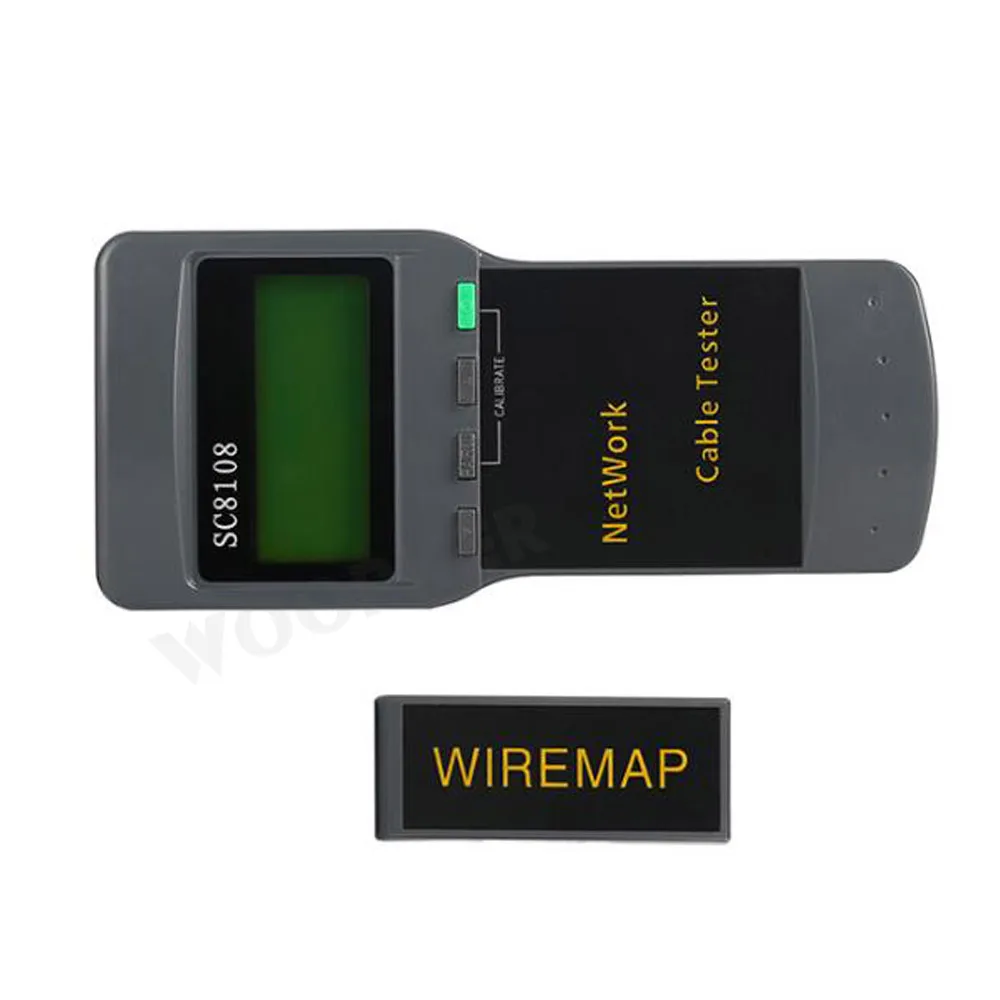 Medidor de red SC8108 con pantalla LCD, herramienta de prueba de Cable de tel&eacute;fono, RJ45, Cat5e, Cat6, UTP, Unshield, LAN, RJ11-3