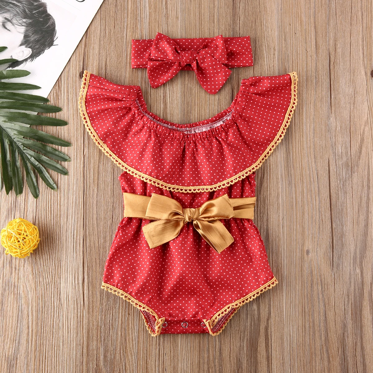 US Christmas Clothes Baby Girl Clothes Romper Jumpsuit Playsuit Headband Outfits Sunsuit Clothes 0-24 months
